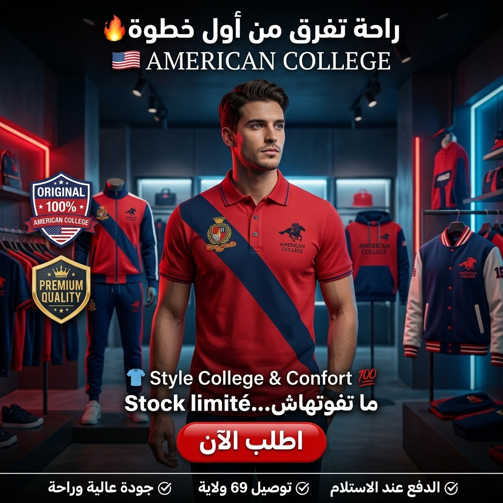 American College t-shirt pour Homme PL250308C-RED