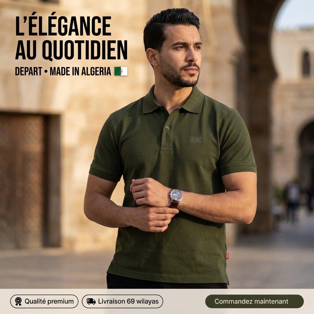Départ T-shirt Homme Polo-Vert MP251-G23-014414