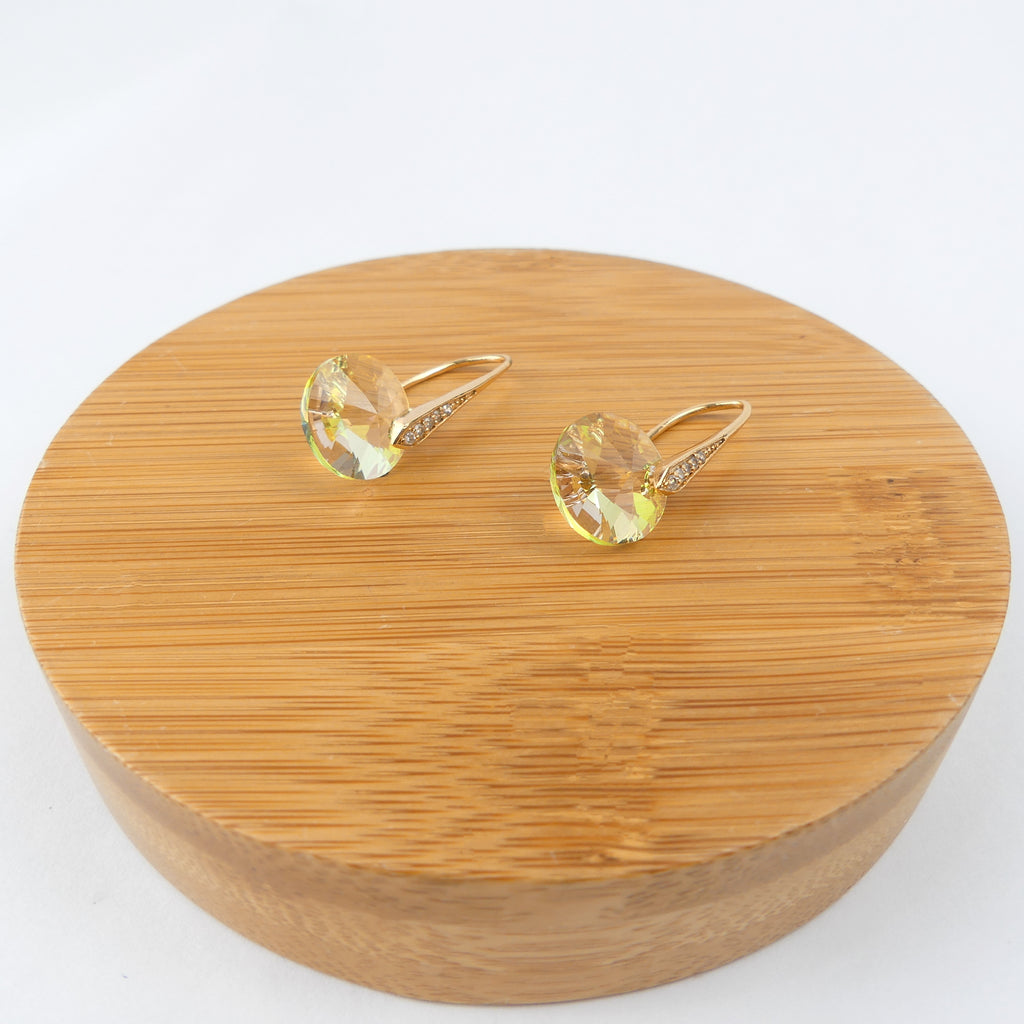 boucle d'oreille courtes verte