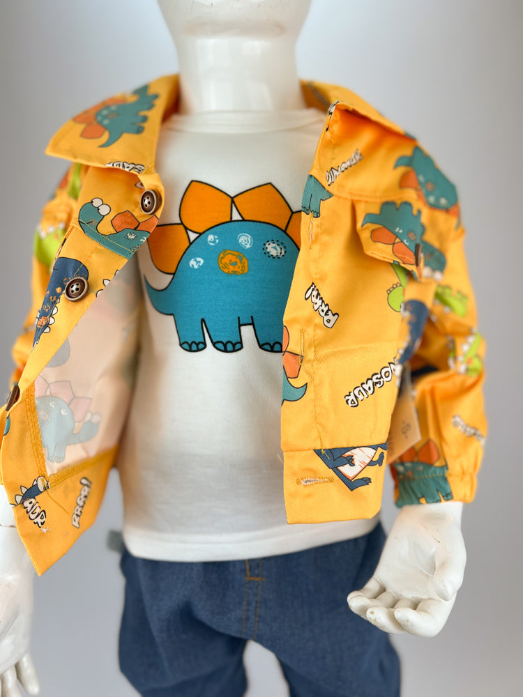 طقم تي شيرت أصفر للأولاد (3 قطع)