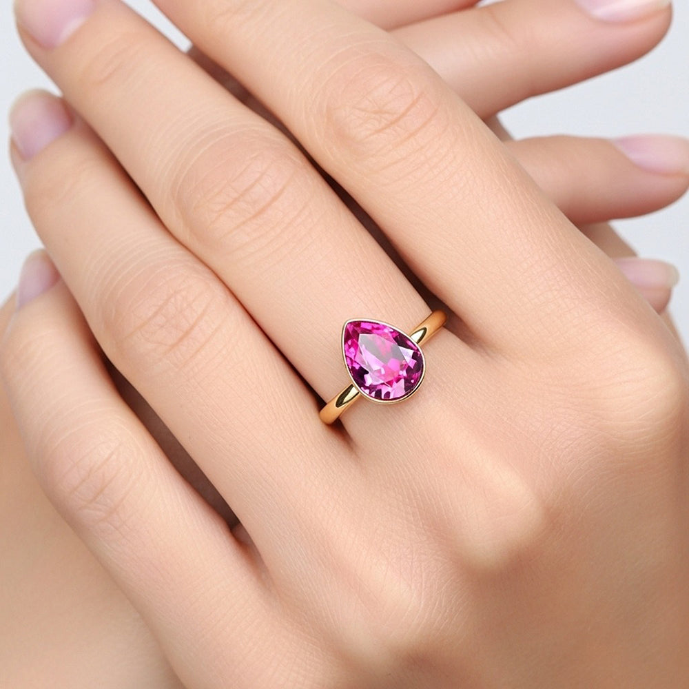 bague goutte rose GM