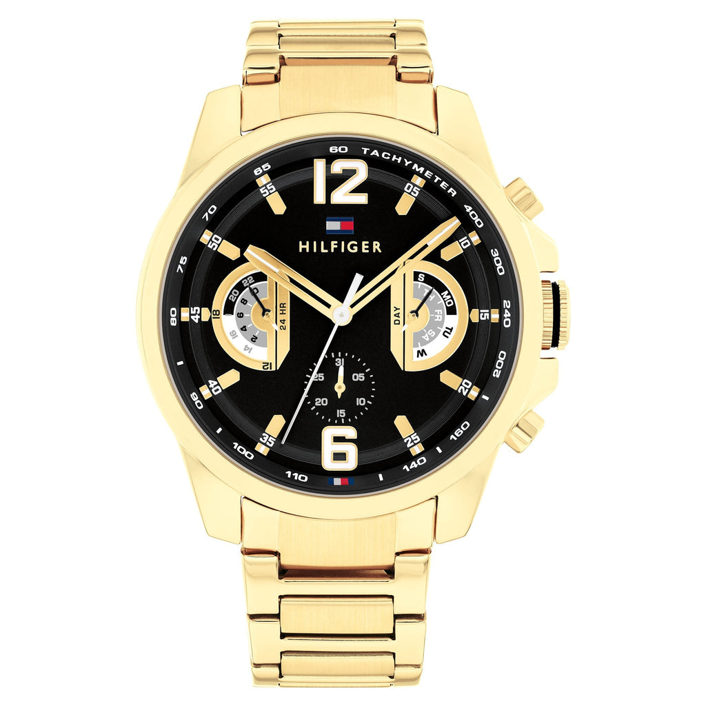 Montre Tommy Hilfiger Gold Steel Black Dial Multi-function 1710638