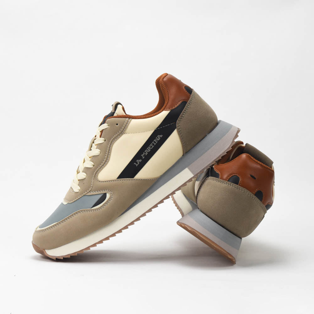 La Martina Low Sneakers Blue Leather LFM252-040-A70-AE