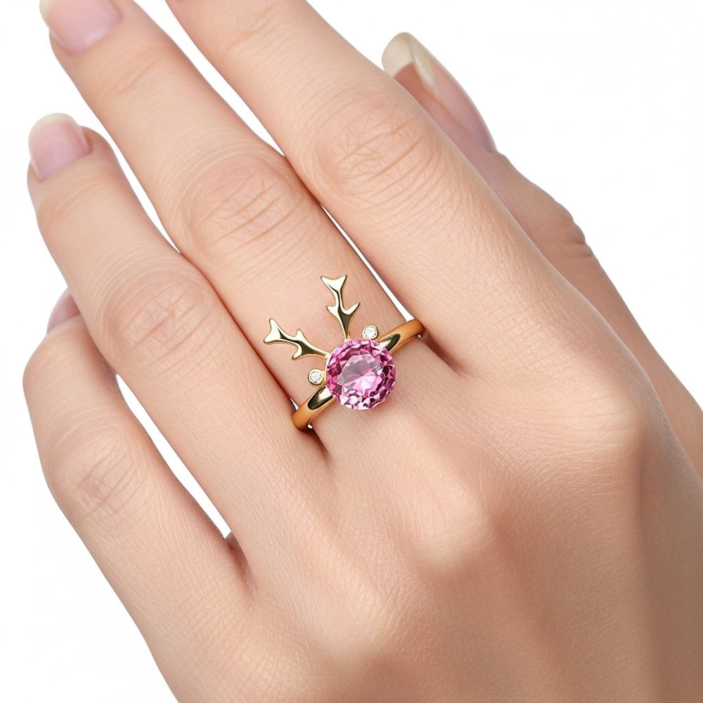 bague gazelle boule rose