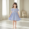 ROBE FILLETTE  BLEU AVEC LE ROSE 4344