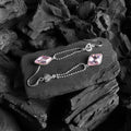 Boucles d'oreilles pendantes carré rose clair