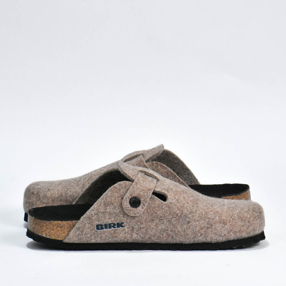 BIRK SABOT FEUTRE MARRON PLANTA NOIR