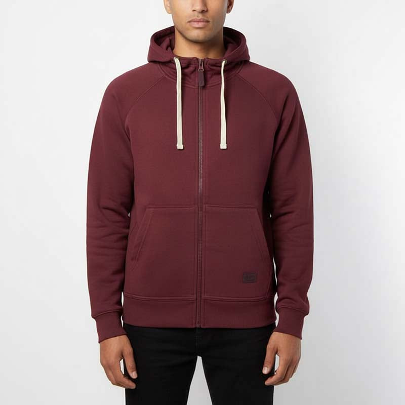 Sweat à capuche zippé homme BORDEAU DL-14BOR