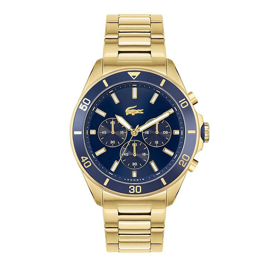 MONTRE lacoste Tiebreaker Chrono Watch - Blue With Gold Plated Bracelet 2011151