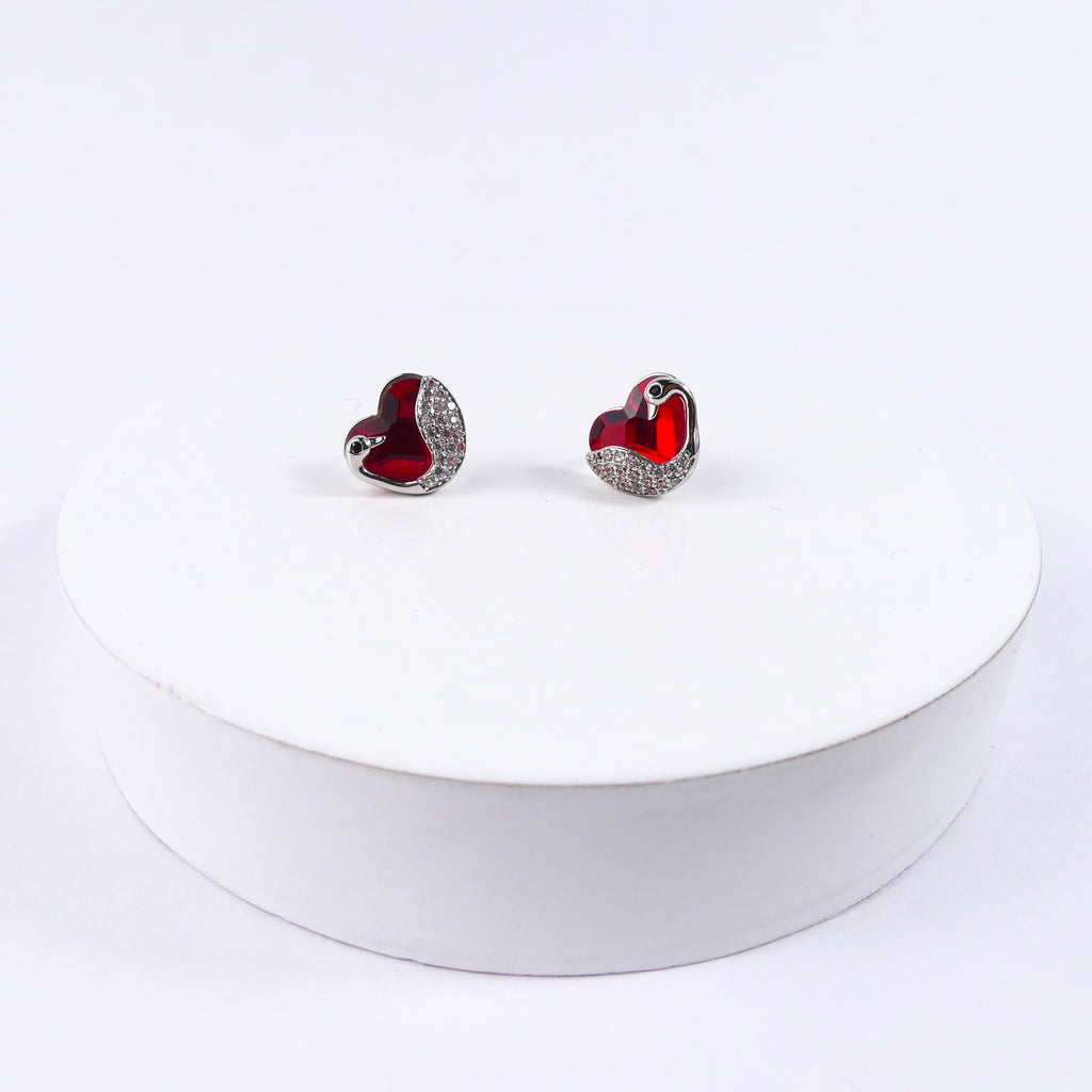 boucle d'oreille coeur rouge