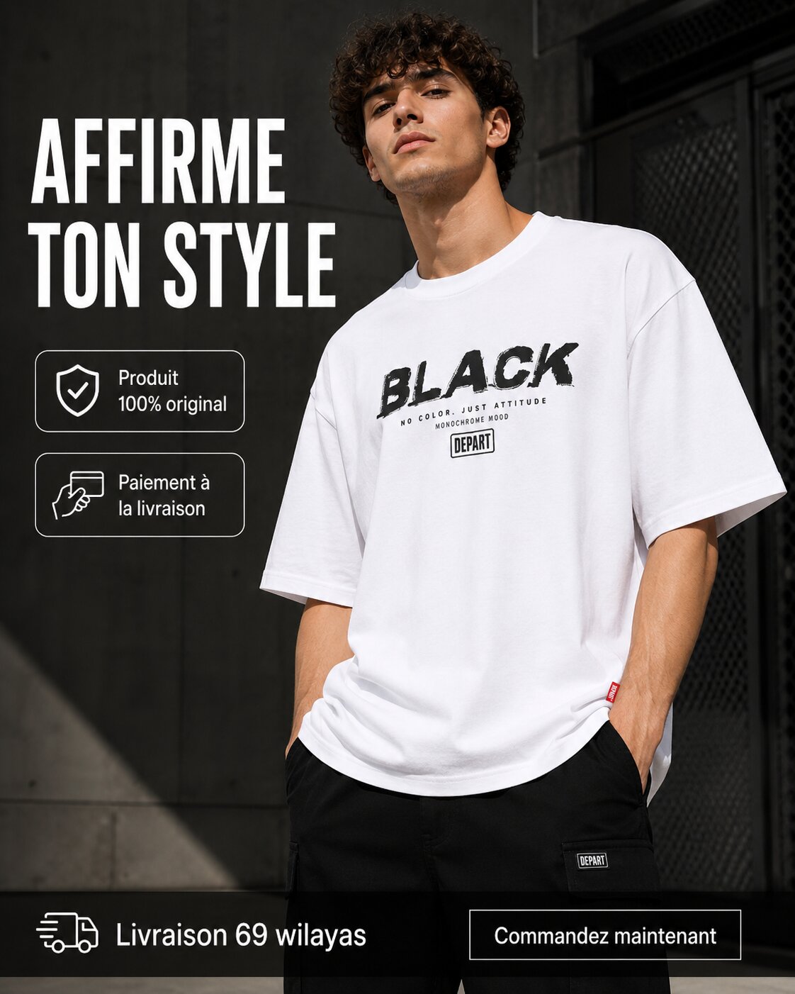 Départ Homme T-shirt Oversize Blanc MT319-G23-014072