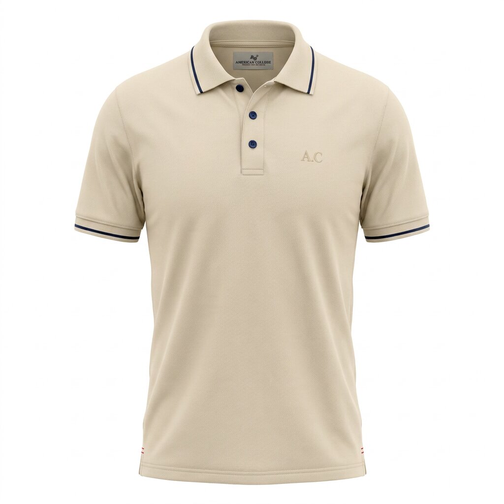 American College t-shirt pour Homme AC542-BEIGE