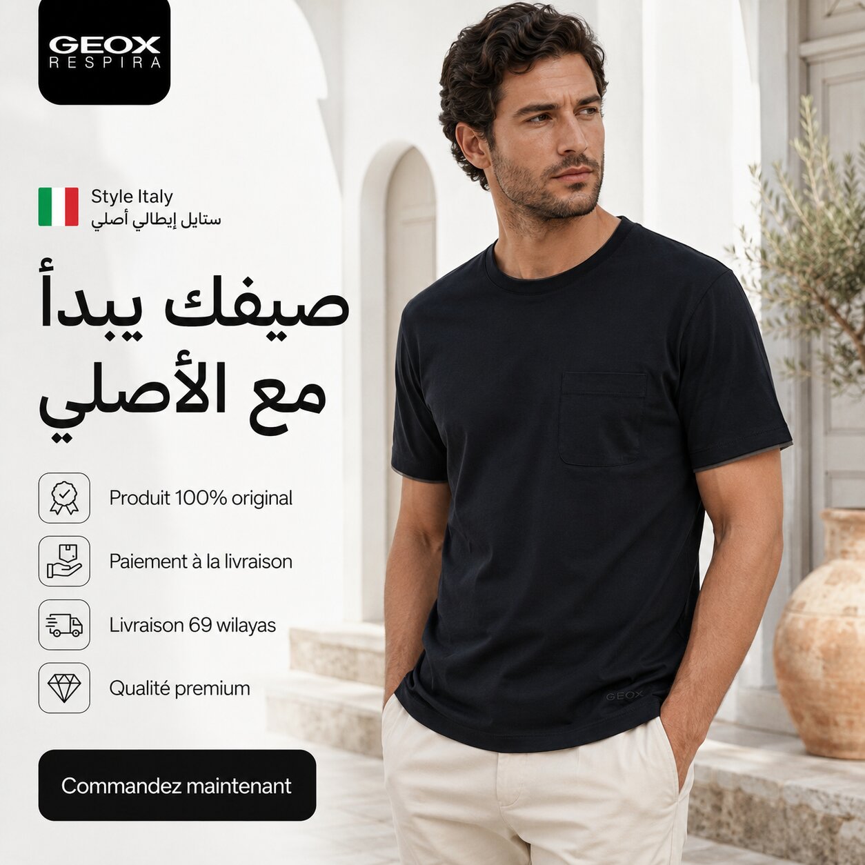 Geox T-Shirt Pocket R/N Homme M4510DT3091-F4386