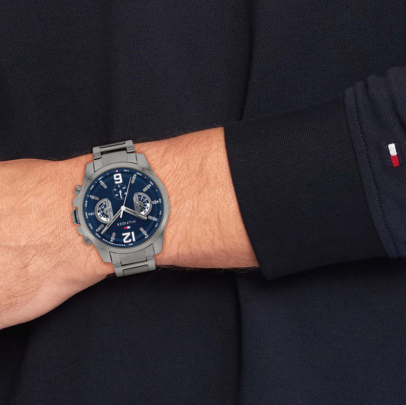 Montre Tommy Hilfiger Grey Steel Navy Dial Multi-function 1710639