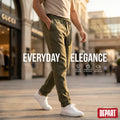 Départ — Pantalon en lin vert kaki pour homme