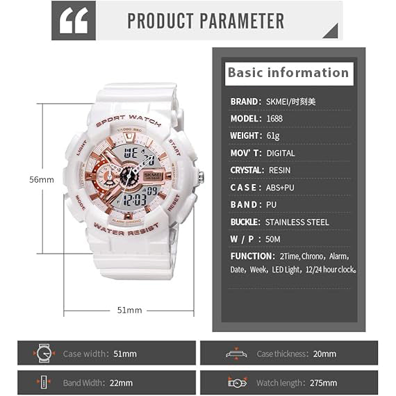 ساعة سكيمي البيضاء