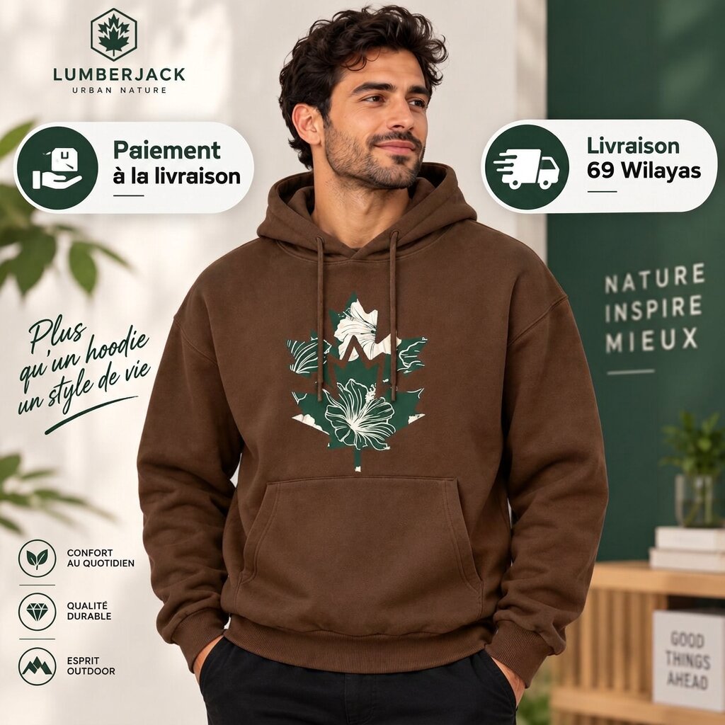 LUMBERJACK HOODIE LBJ-00203-BRN