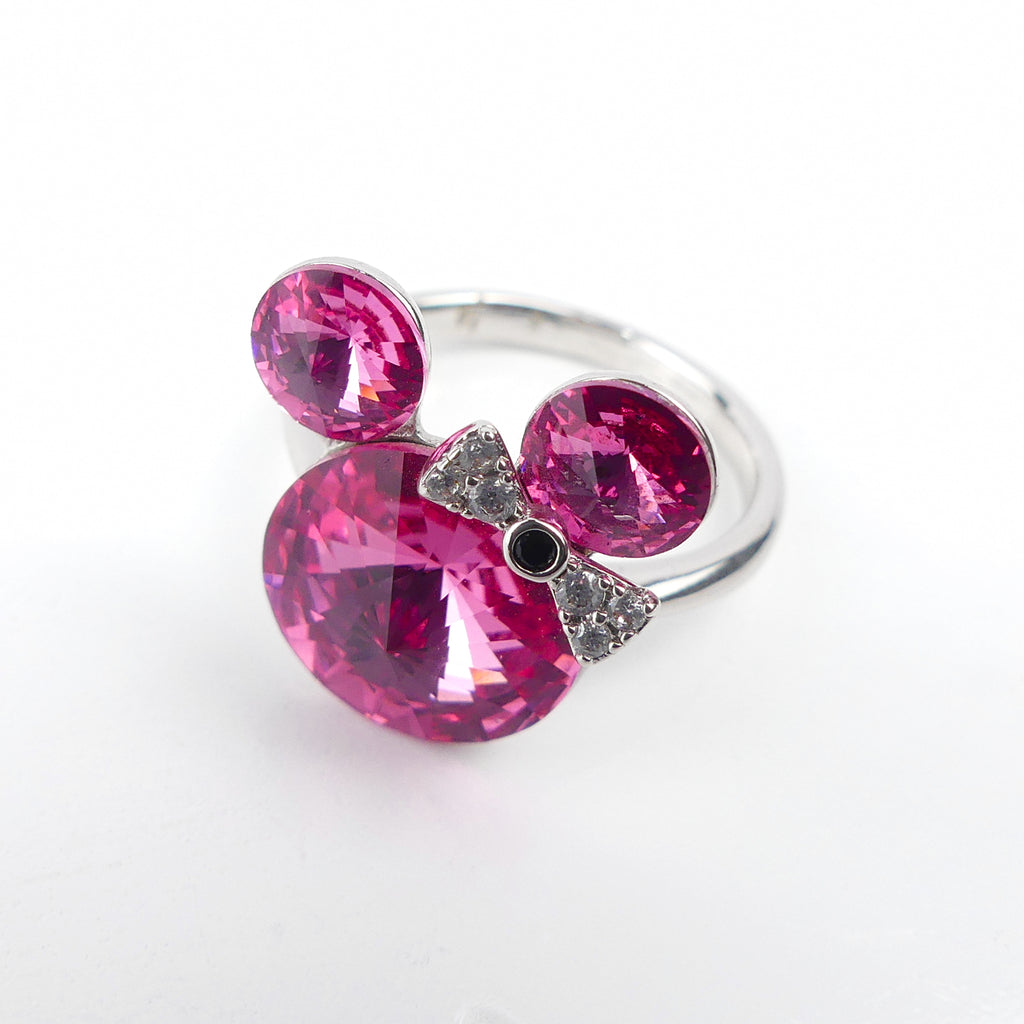 bague mickey mousse rose