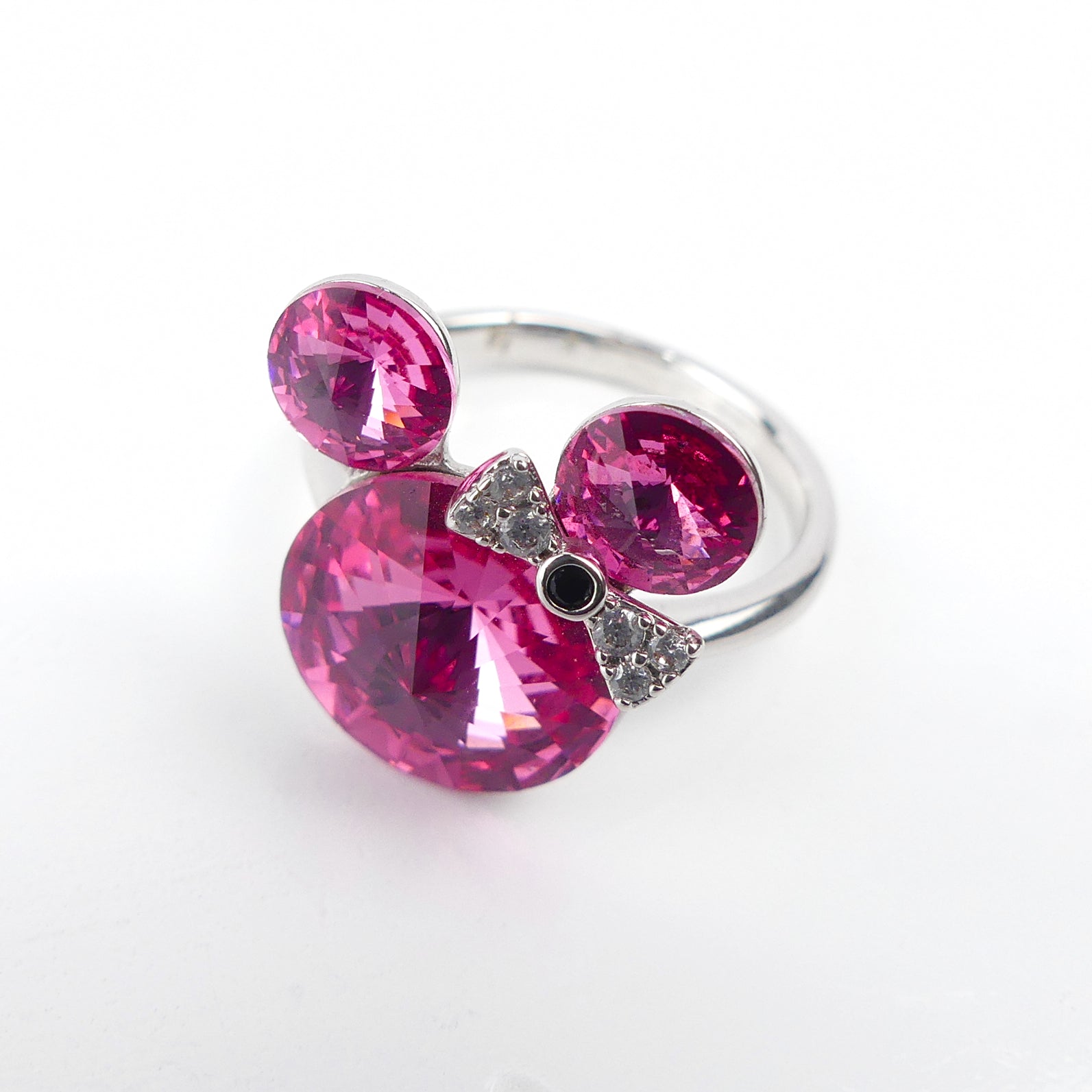 bague mickey mousse rose