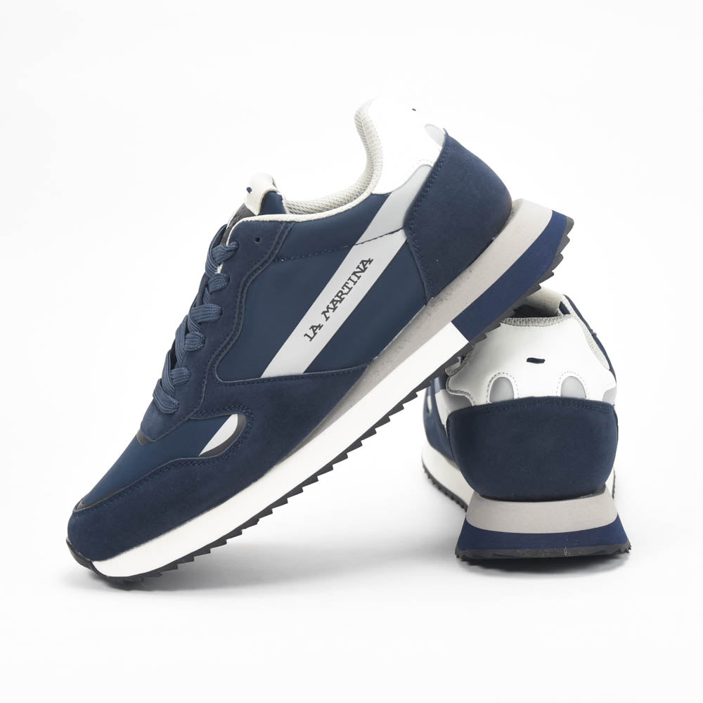La Martina Low Sneakers Blue Leather LFM252.040.A70.BT