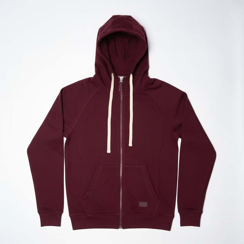 Sweat à capuche zippé homme BORDEAU DL-14BOR