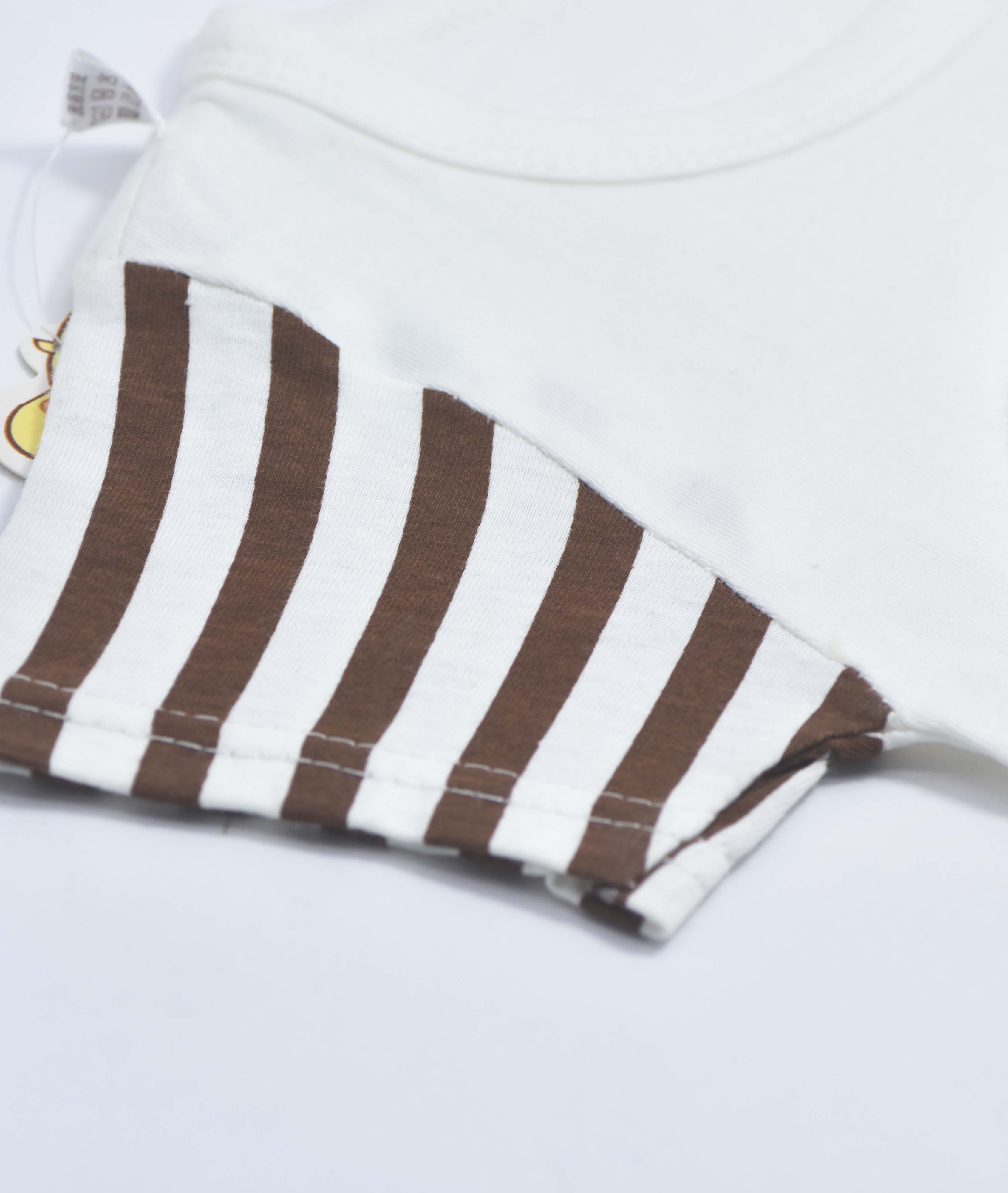 ENSEMBLE BLANC MOTIF -MUSIC UP - MARRON 4300
