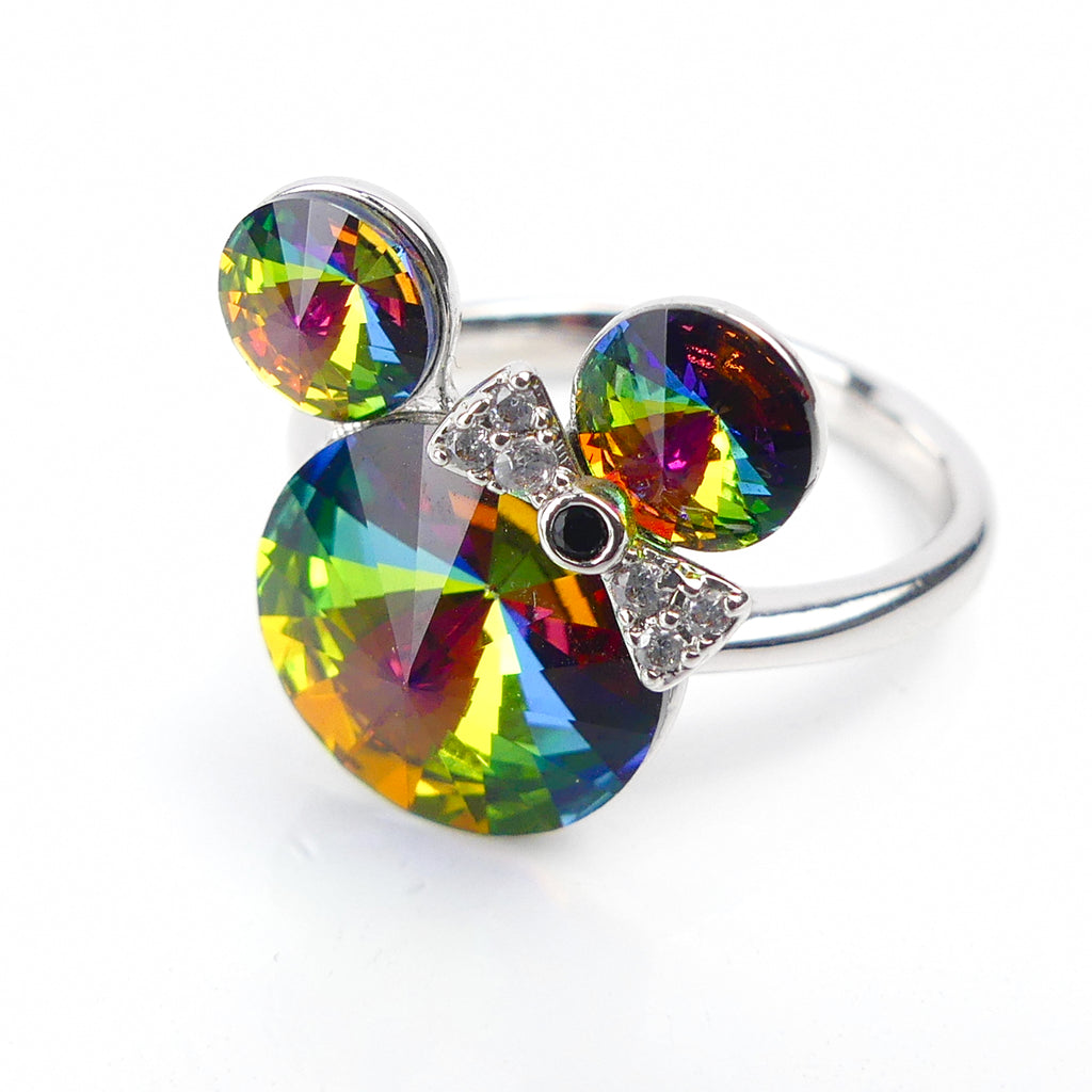 bague mickey mousse verte reflé