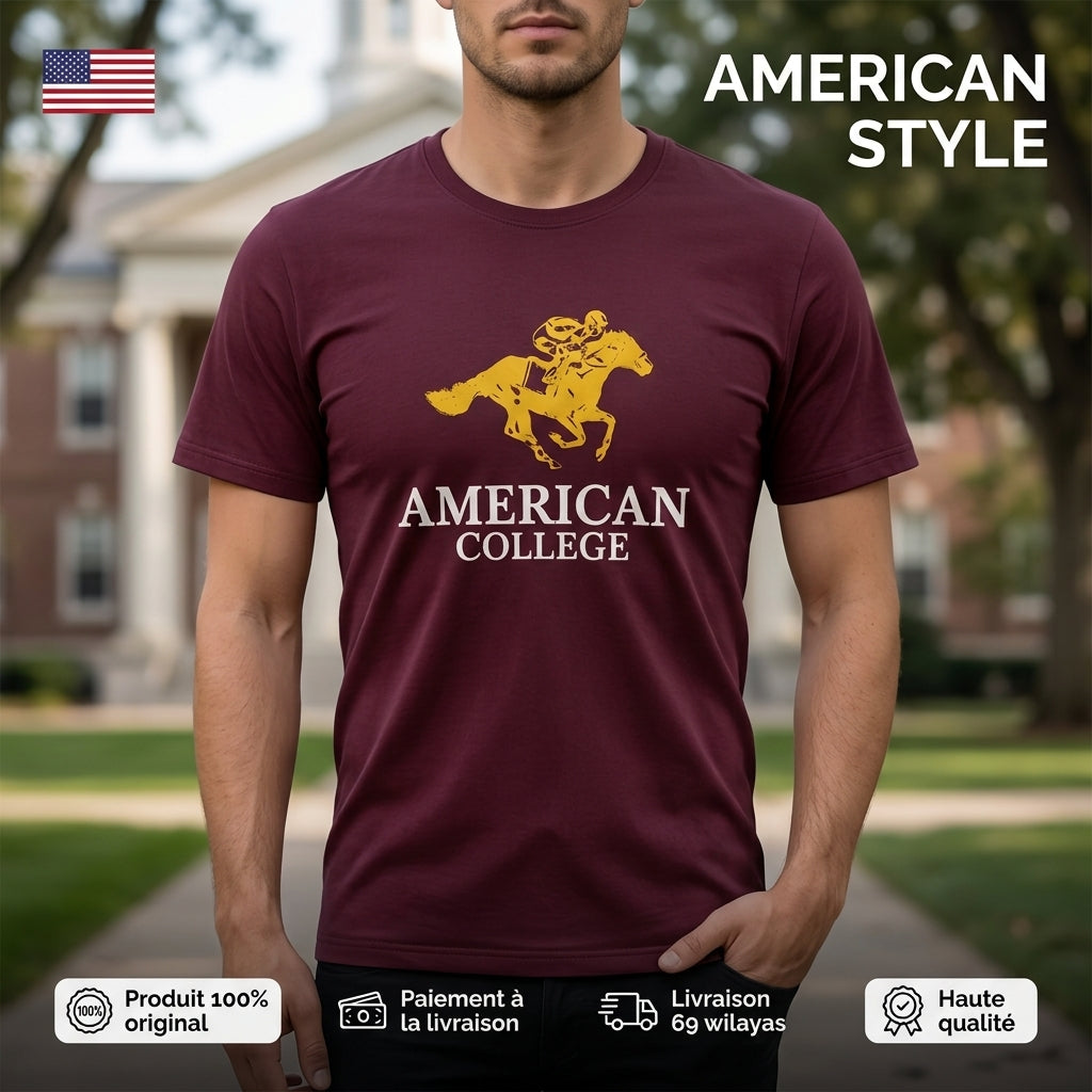 American College t-shirt pour Homme TS260103-GRENAT