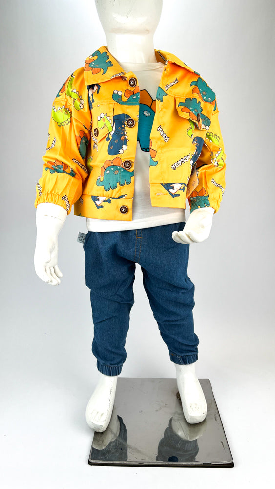 طقم تي شيرت أصفر للأولاد (3 قطع)