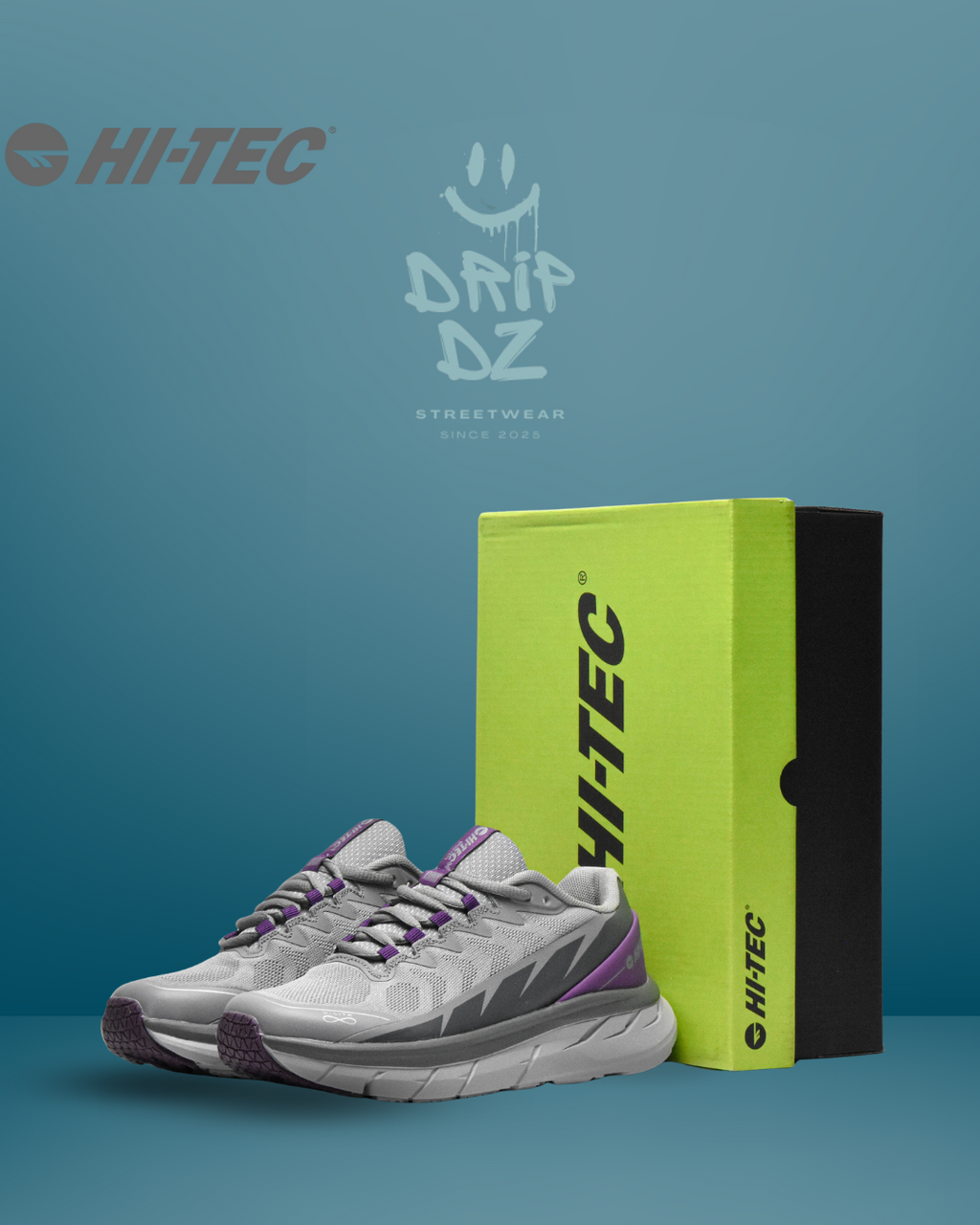 HI TEC BOLT W GREY SUNSET PURPLE S014390
