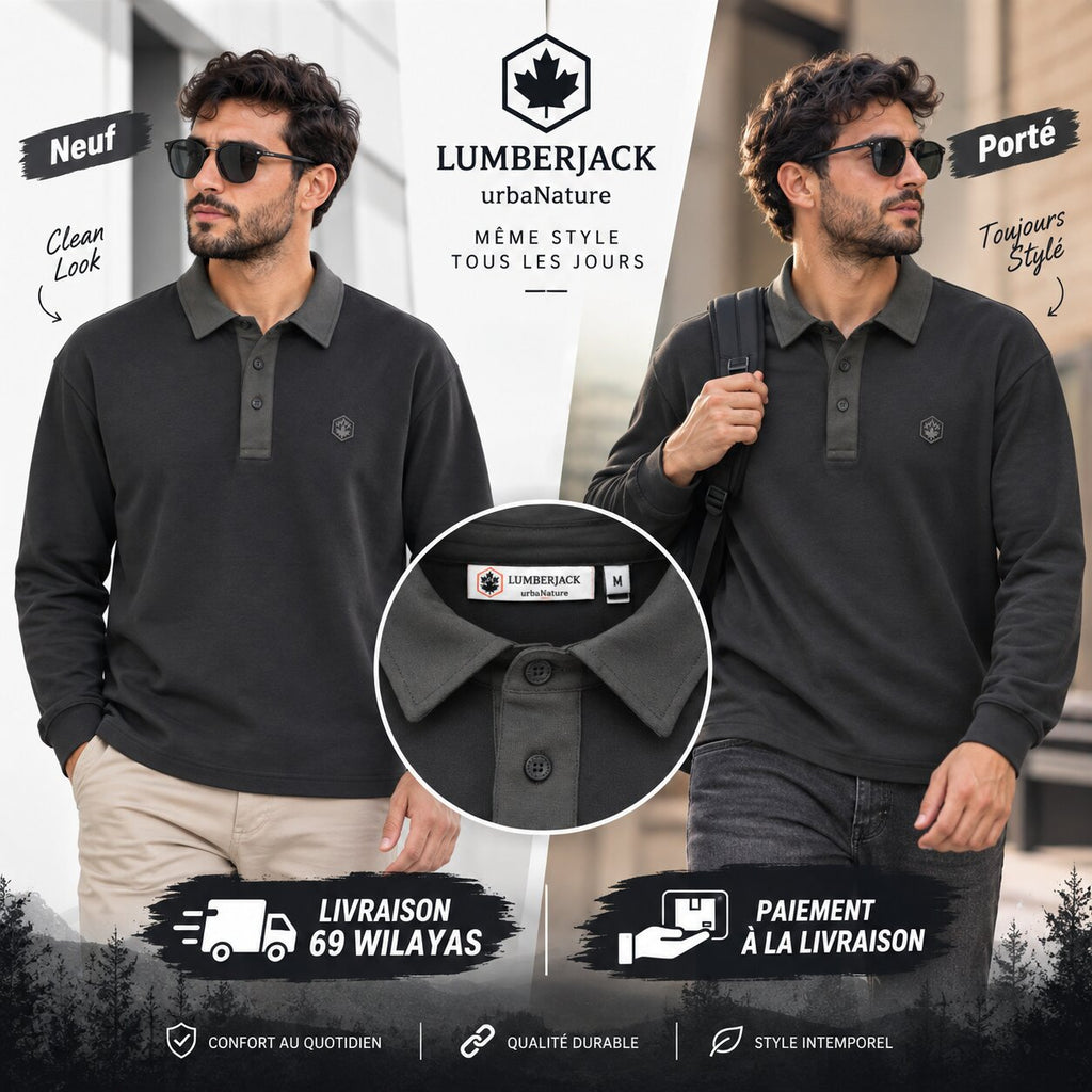 LUMBERJACK POLO LS LBJ-00507-GRY