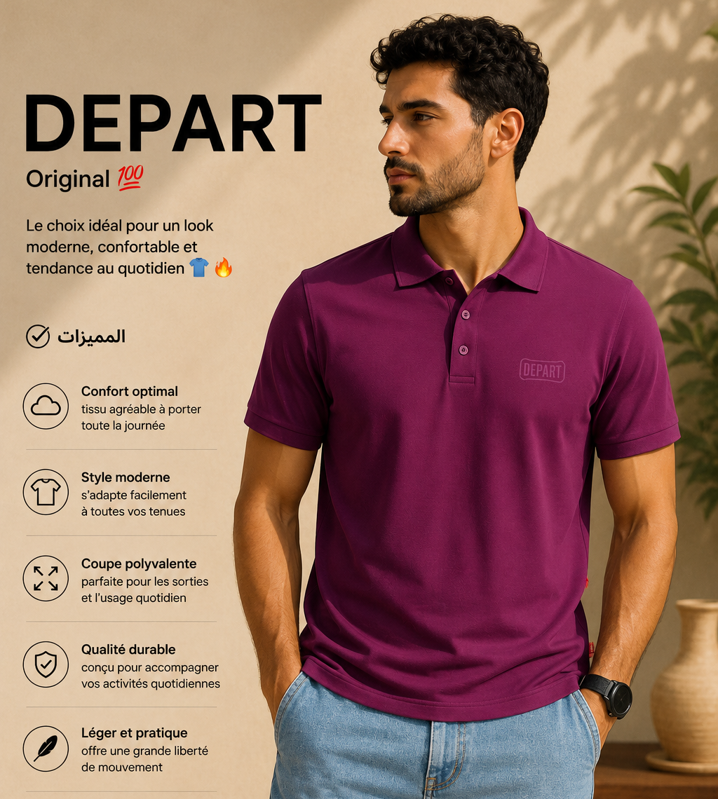 DEPART POLO G23-003391-PURPL16