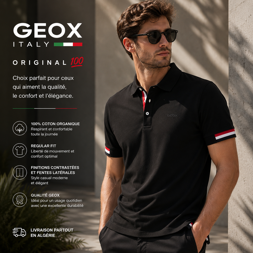 Geox Polo Homme en Coton Organique M4510LT2649-F9000