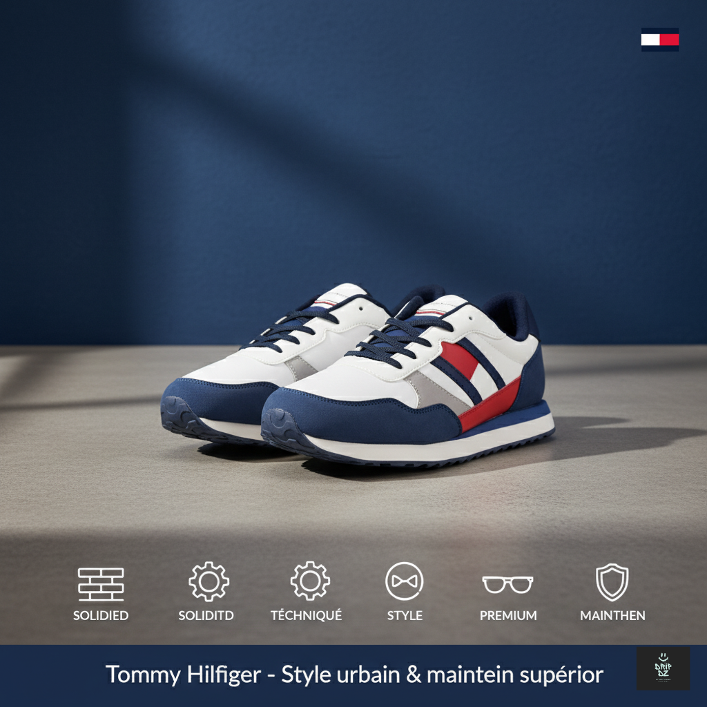 حذاء TOMMY HILFIGER FLAG منخفض القطع برباط
