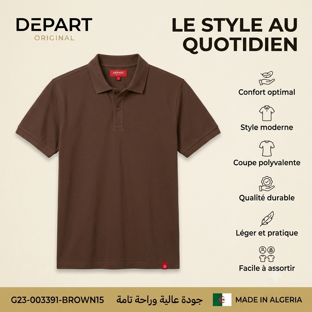 DEPART POLO G23-003391-BROWN15