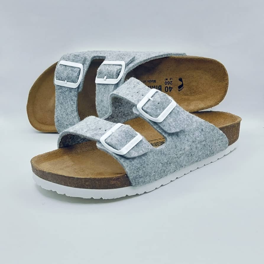 BIRK ARIZONA FEUTRE GRIS EVA BLANC