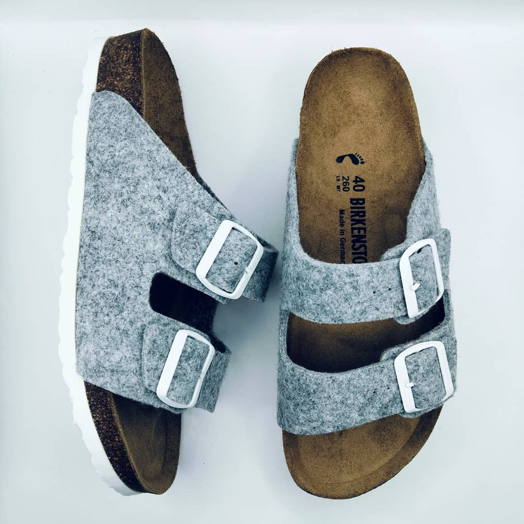 BIRK ARIZONA FEUTRE GRIS EVA BLANC