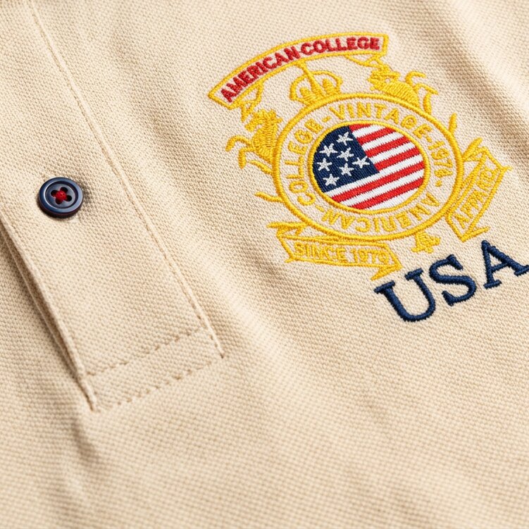American College t-shirt pour Homme AC126-BEIGE