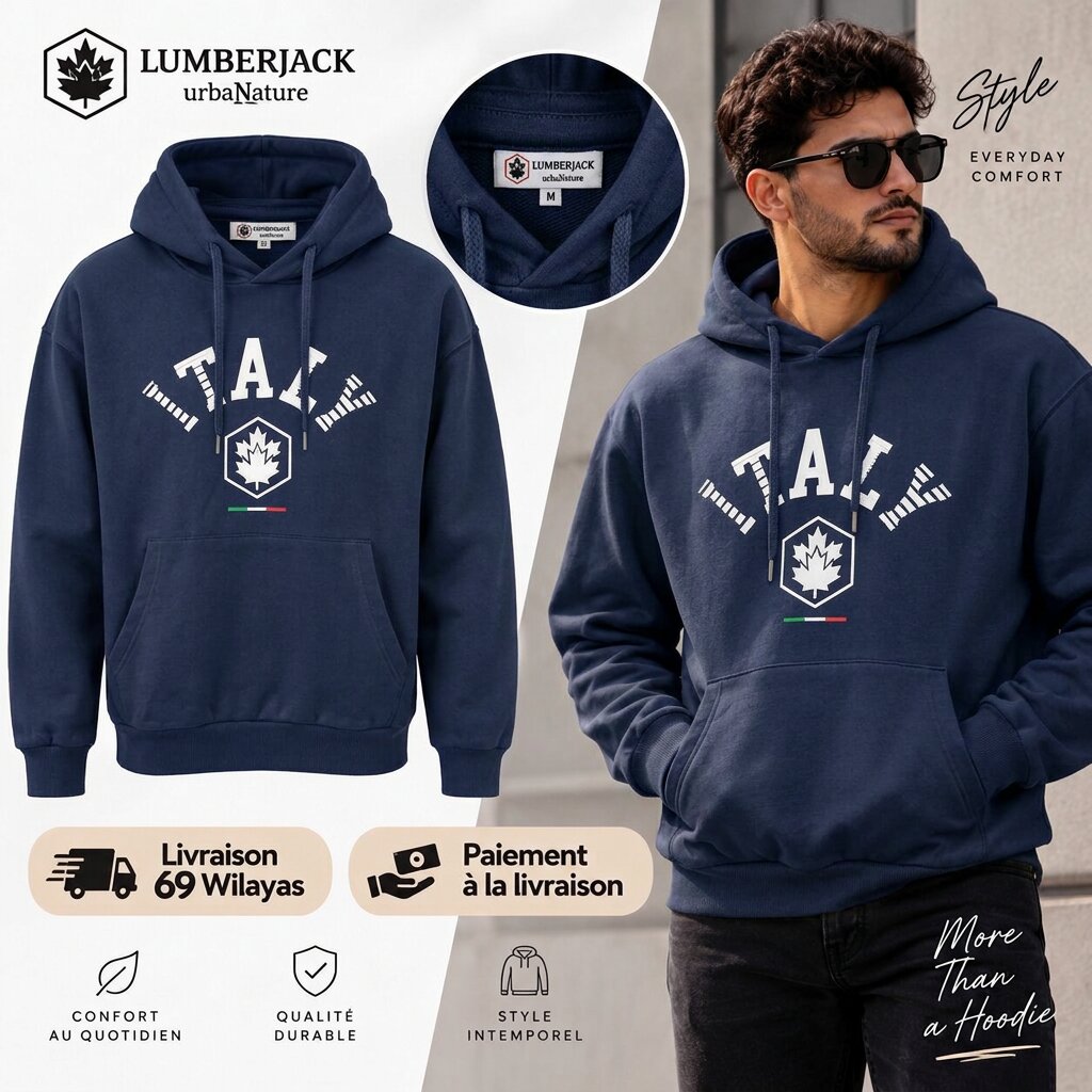 LUMBERJACK HOODIE LBJ-00204-NVY