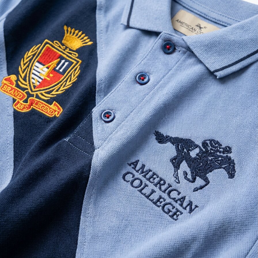 American College t-shirt pour Homme PL250308C-BLUE