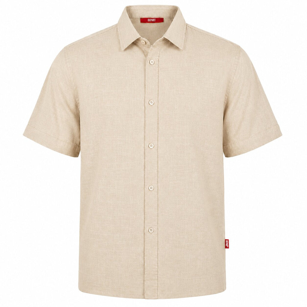Départ Homme Chemise en Lin Beige MZ139-G21-000740