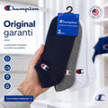 Champion — Chaussettes de sport (lot de 3, bleu marine/blanc/gris)