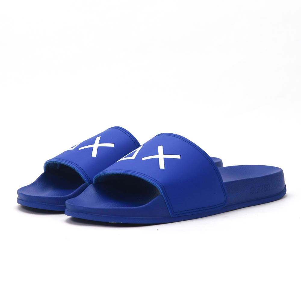 SUN68 Logo Blue Slippers X36110-58
