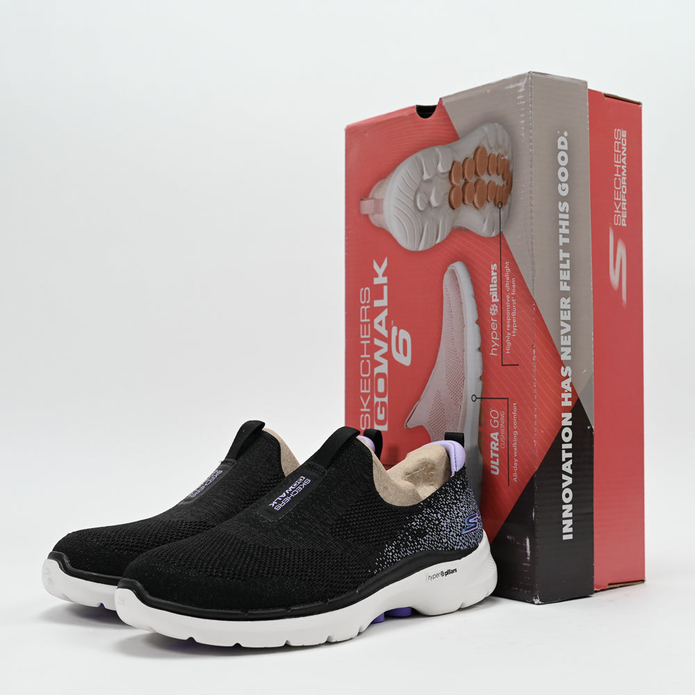 Skechers GO WALK 6 – Glimmering Walking Shoes Noir/Lavande