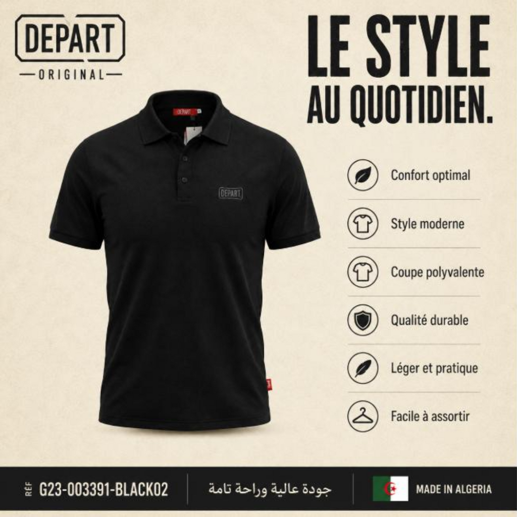 DEPART POLO G23-003391-BLACK02