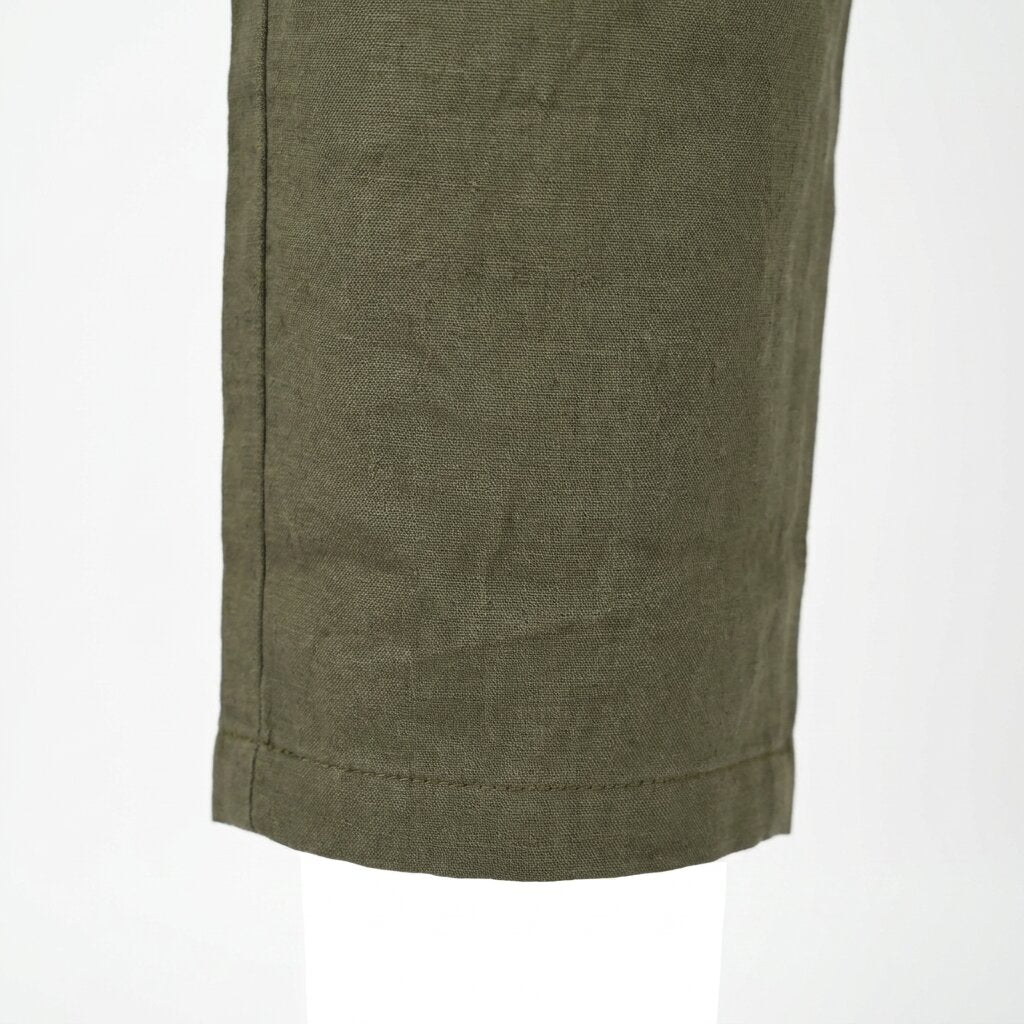 Départ Homme Pantalon en Lin Vert Khaki MG191-G21-000871