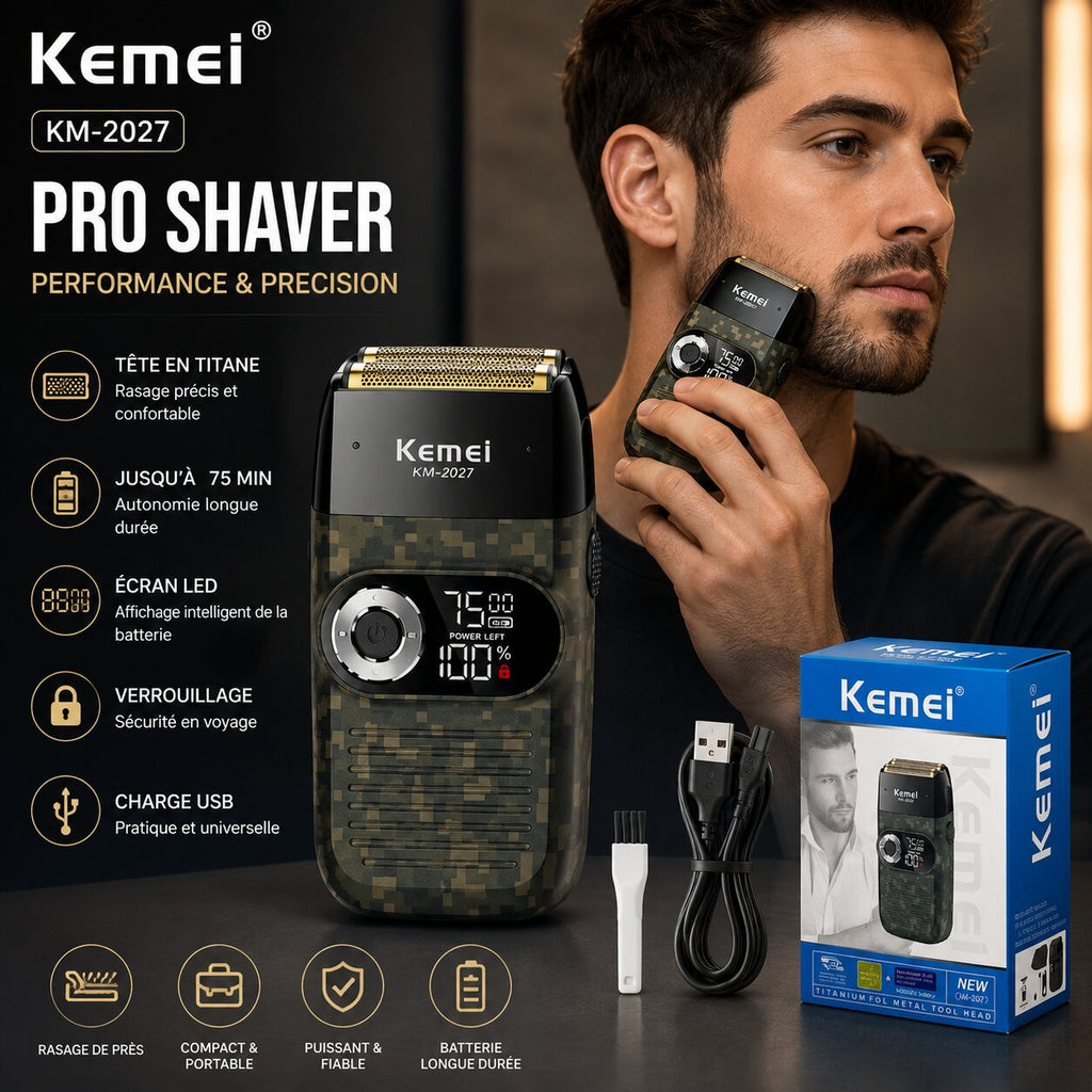 Rasoir Électrique KEMEI KM-2027 Double Lame