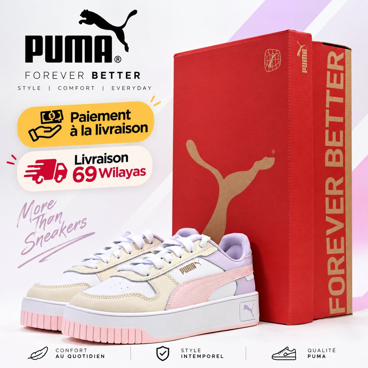 PUMA Carina Street — baskets femme blanc paire