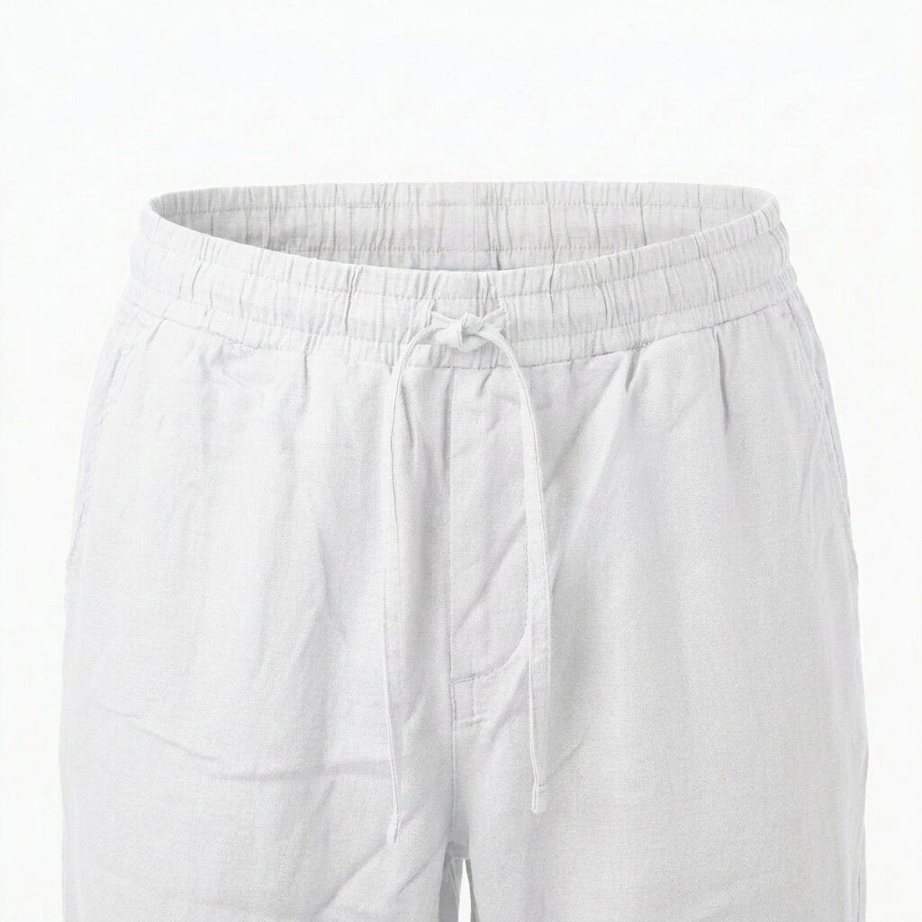 Départ Homme Pantalon en Lin Blanc MG188-G21-000734