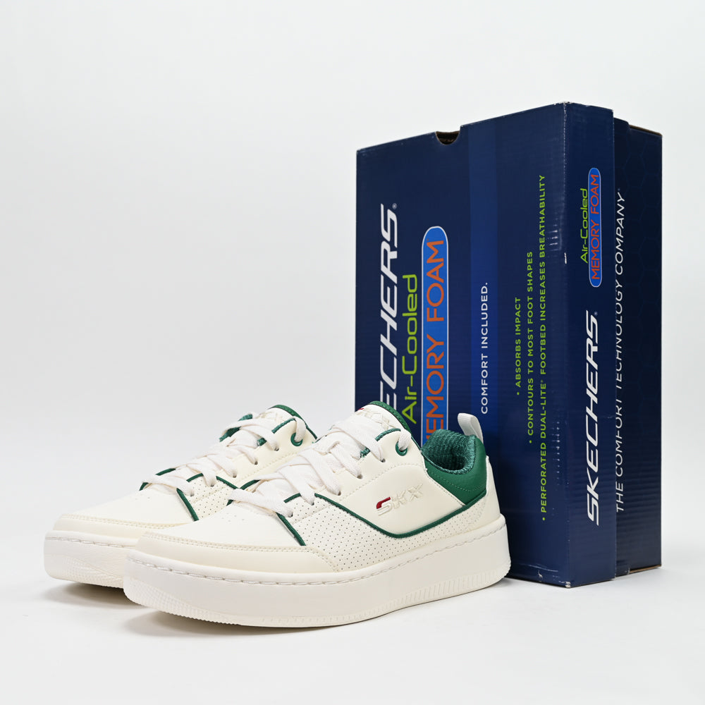 Skechers Sport Court 92 – Ottoman Sneakers Blanc/Vert